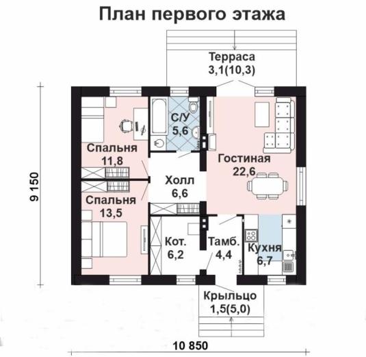 Архитектурная планировка 1 этаж